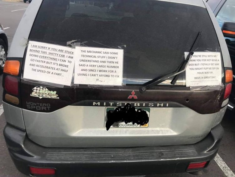 The Signage On This Car In Colorado Is Absolutely Hilarious And You Gotta See It