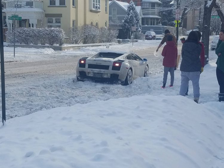Driver From California Gets Lamborghini Stuck In Colorado Snowstorm