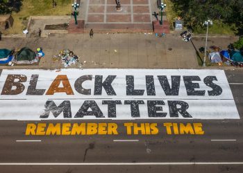 Black Lives Matter Mural Painted On Broadway in Denver