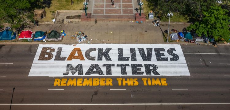 Black Lives Matter Mural Painted On Broadway in Denver