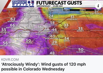 Wind Up to 100 mph is Possible for Wednesday