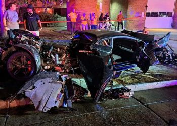 Two Lambos Crashed in Downtown Denver