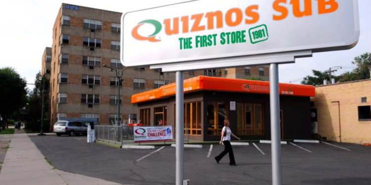 According to notices posted on the restaurant's front door, the owner of the Quiznos restaurant is behind on $12,341 in sales taxes and another $812 in occupational privilege tax. Although the owner is listed as Dominik Mendoza, who owns several Quiznos locations under CF Lifestyles Investments LLC, the closure is temporary.