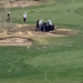 Russell Wilson flipped a golf cart into a bunker at Arrowhead Golf Course yesterday.