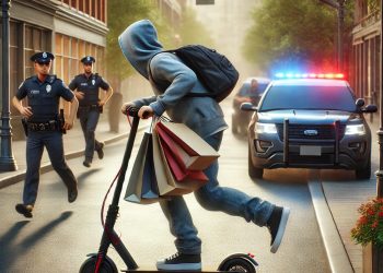 VIDEO Scooter Getaway: Thief Tries to Flee Denver Store Heist on E-Scooter, But Police Catch Up