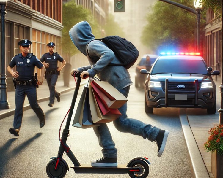 VIDEO Scooter Getaway: Thief Tries to Flee Denver Store Heist on E-Scooter, But Police Catch Up