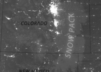 Satellite Captures Colorado’s Rare Early Snow Blanket Illuminated by Moonlight