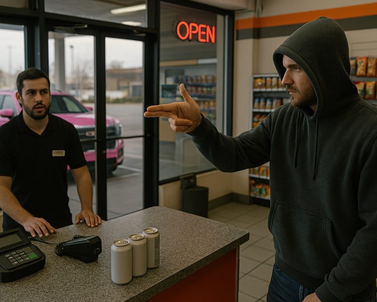 Stickup Gone Silly: Suspect Uses Finger Gun, Scores Snacks, and Rides Off in Hot Pink Yukon