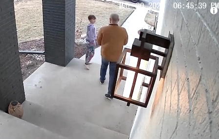 WATCH: Man Caught on Camera Stealing Package with Child in Tow in ...