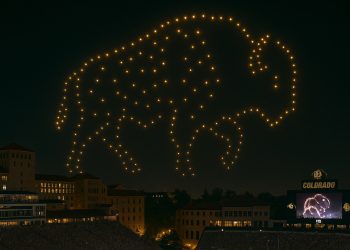 CU Boulder Lights Up Folsom Field With First-Ever Halftime Drone Show