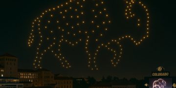 CU Boulder Lights Up Folsom Field With First-Ever Halftime Drone Show