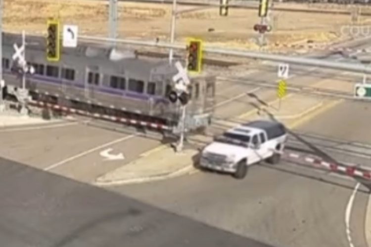 Truck Hits RTD Train in Aurora — Then Just Drives Off Like Nothing Happened