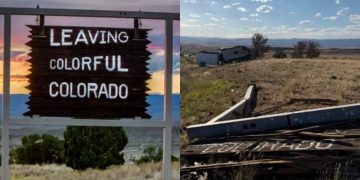 Driver Loses Control on I-70, Destroys ‘Leaving Colorful Colorado’ Landmark