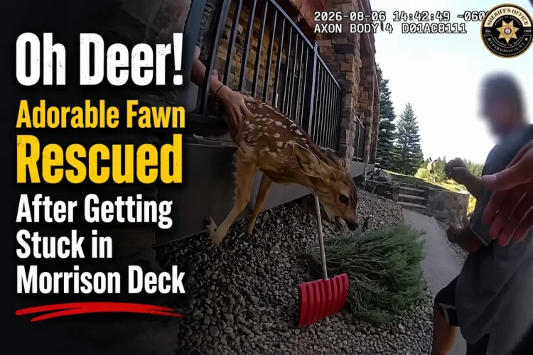 VIDEO Fawn Gets Stuck in Deck Railing — Then Gets the Sweetest Reunion With Mom