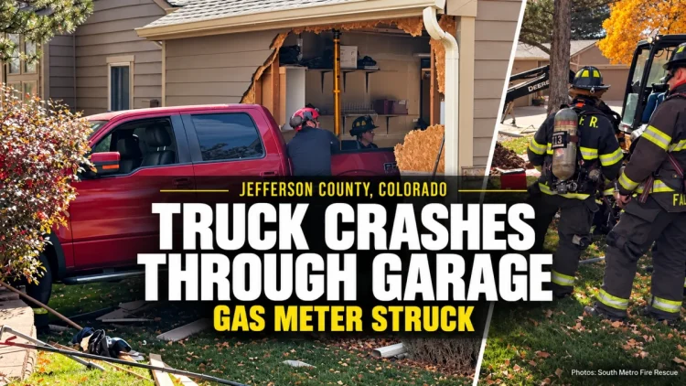 Truck Crashes Through Jefferson County Garage, Striking Gas Meter